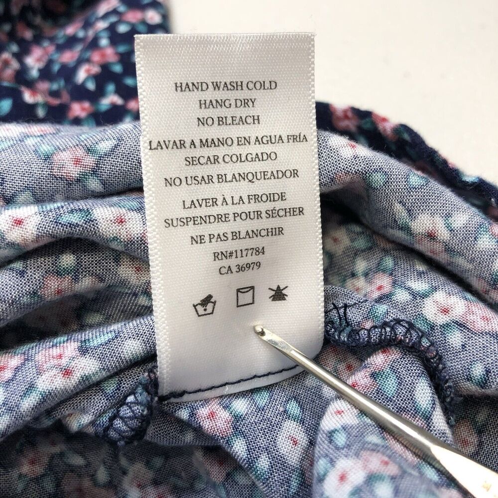 RAILS Tie Front Romper Floral Minka Wildflower Relaxed Blue Short Sleeves Small - Picture 7 of 8